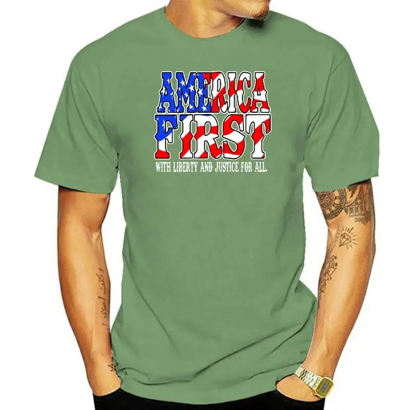 

America First Youth T-Shirt Liberty and Justice for All 4th of July Kids Tee