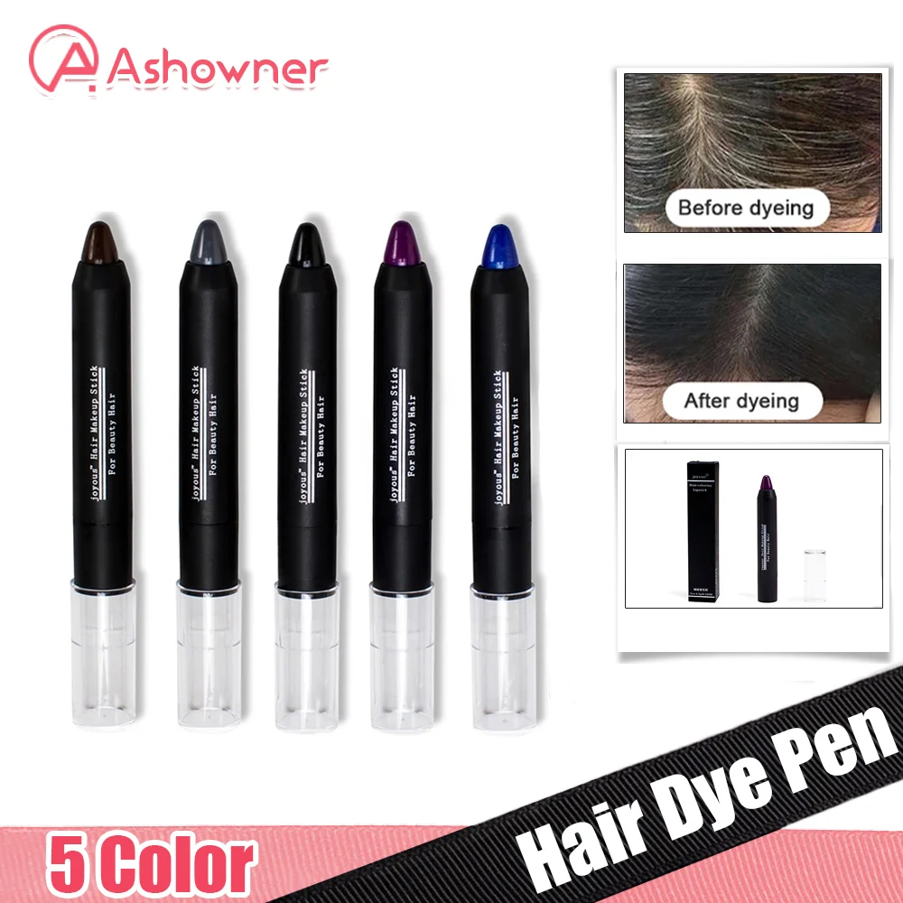 Hair Dye Pen One-Time Modify Cream Stick Black Brown Hair dye Instant Gray Root Coverage Hair Temporary Cover Up White Hair
