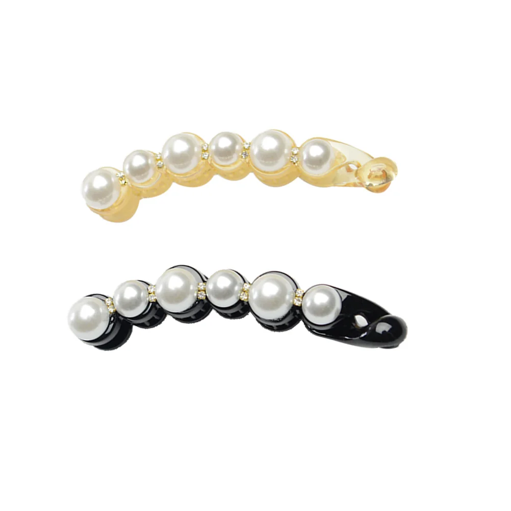 

Kids for Banana Hair Clips Barrettes Ponytail Holder Fashion Chic 2pcs Pearl Hair Clips