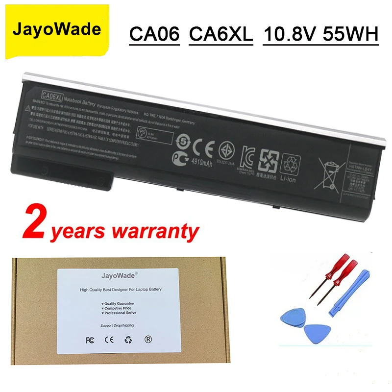

JayoWade CA06 CA06XL Laptop Battery For HP ProBook 640 645 655 650 G0 G1 HSTNN-IB4W HSTNN-DB4Y HSTNN-LB4X 718676-141 10.8V 55WH