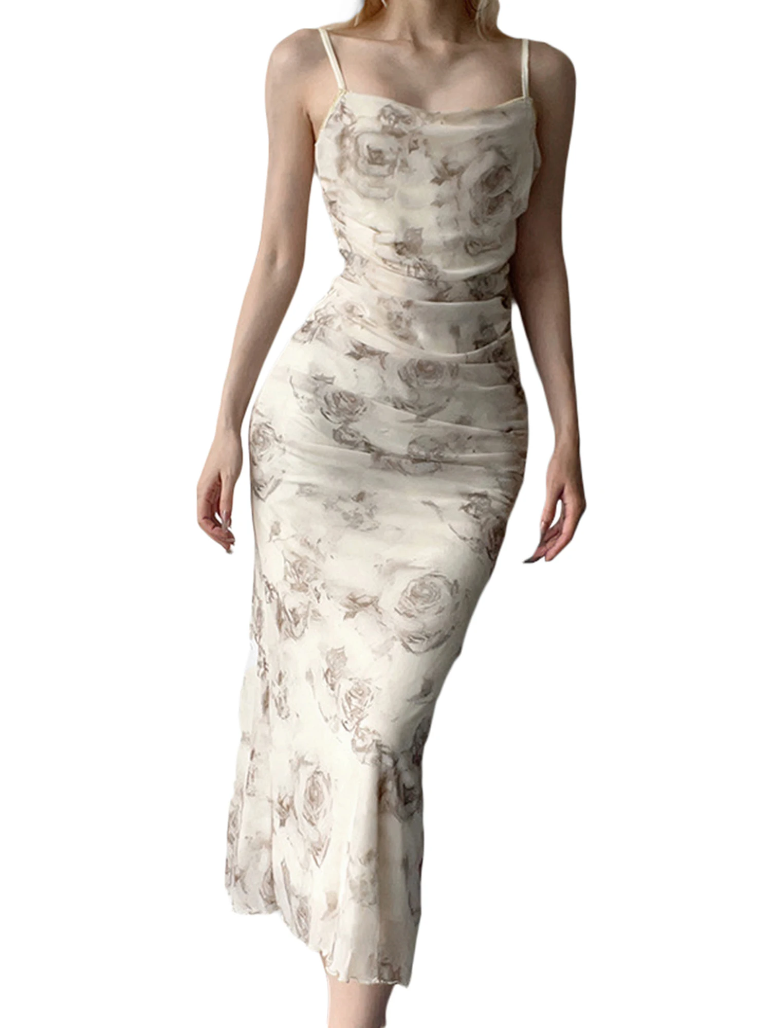 

Женское сексуальное Сетчатое Прозрачное платье без рукавов с открытой спиной и асимметричным высоким разрезом-стильная Женская Клубная одежда