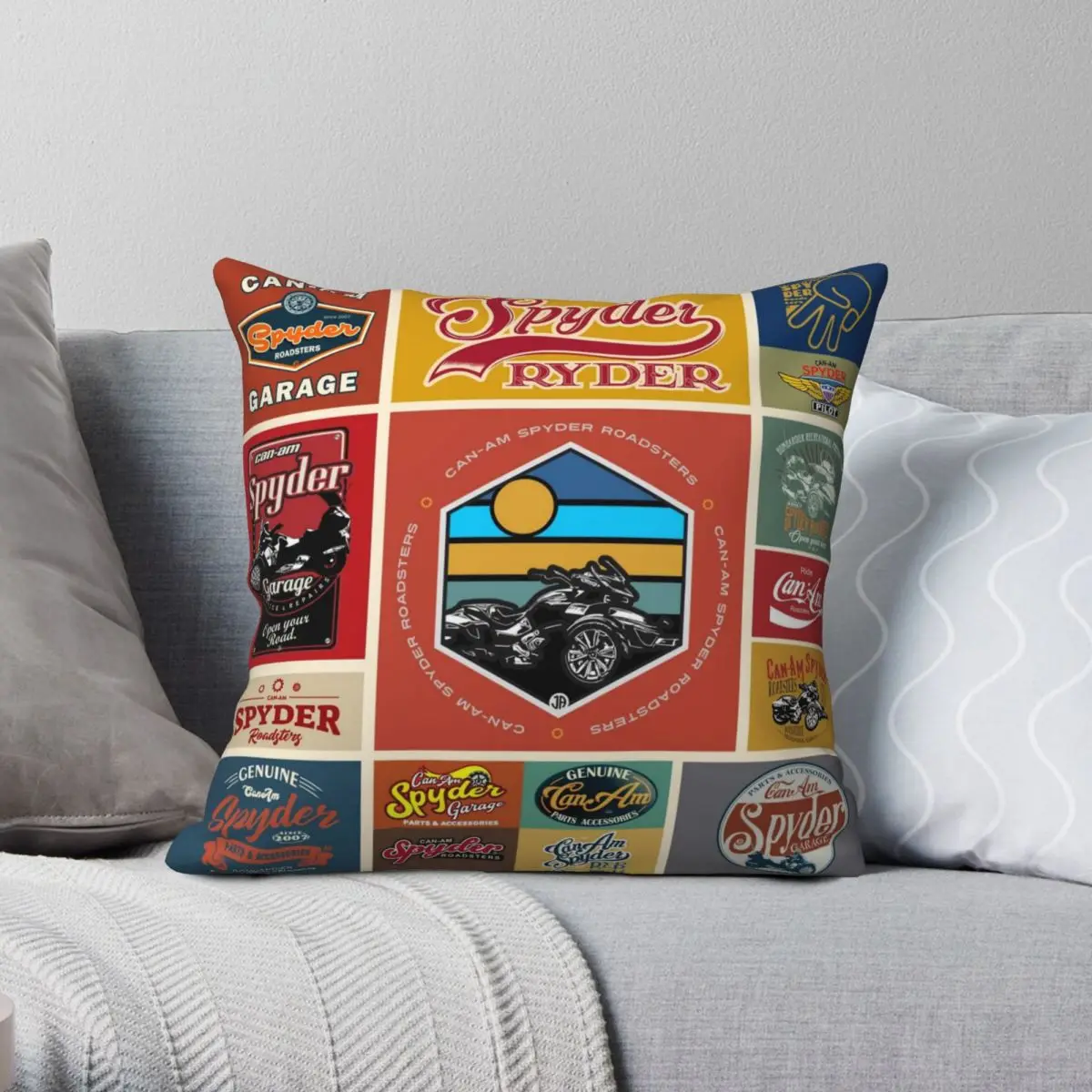 

Can Am Spyder Quilt Pattern Pillowcase Polyester Linen Velvet Printed Zip Decorative Pillow Case Bed Cushion Cover