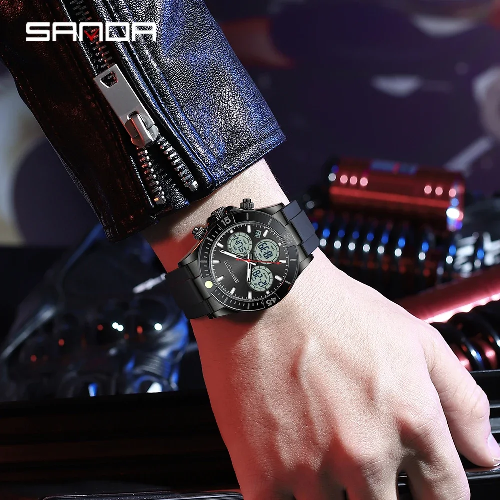 SANDA Роскошные электронные часы Многофункциональные светодиодные ночники с