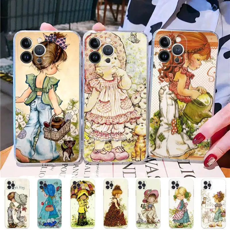 

Sarah Kay Little Girl Phone Case Silicone Soft for iphone 14 13 12 11 Pro Mini XS MAX 8 7 6 Plus X XS XR Cover