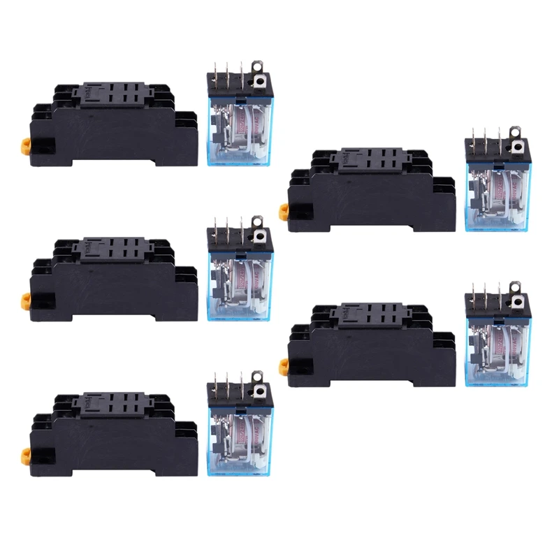

5X LY2NJ HH62P-L 220V AC катушка DPDT Power Relay 8 Pin W PTF08A Socket
