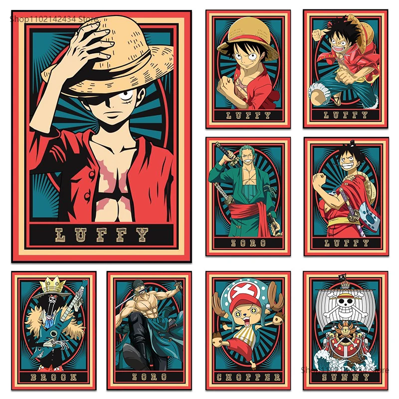 

Japanese Anime Wall Art Nordic Posters and Prints Luffy Sanji Zoro Canvas Painting Pciture for Living Room Home Decoration Gift