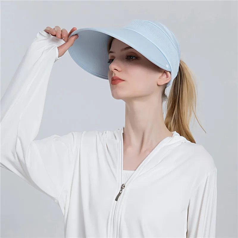 

Women Neck Cover Hat Lady Wide Brim Sun Cap Anti UV Foldable Female Casual Outdoor Sport Hiking Ponytail Hat For Women