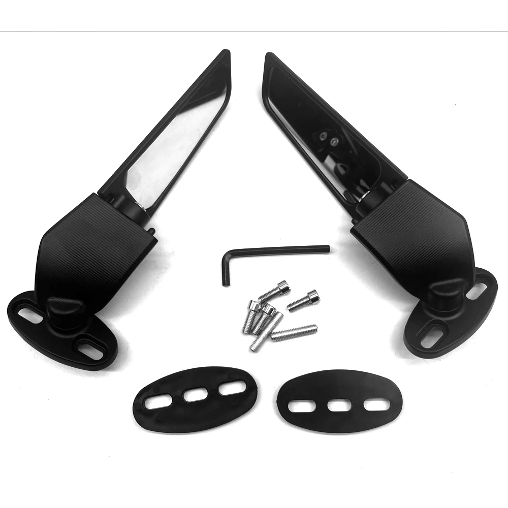 

Modified Motorcycle 2PCS Rearview Mirrors Wind Wing Adjustable Rotating Side Mirrors For KAWASAKI NINJA 250 300 400 650 H2 H4