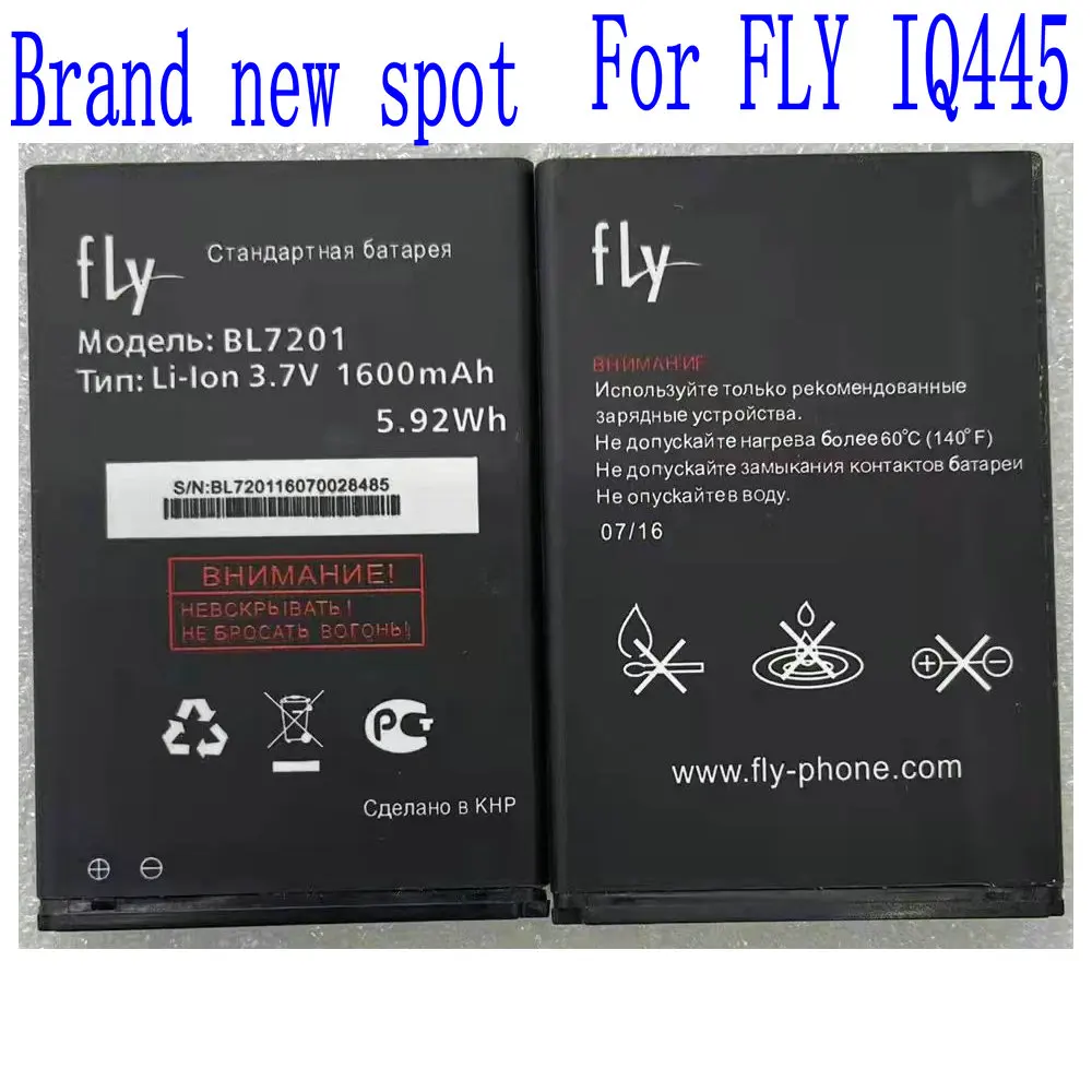 3,7 V совершенно новый высокое качество точка 1600mAh BL7201 Аккумулятор для FLY IQ445 мобильный телефон