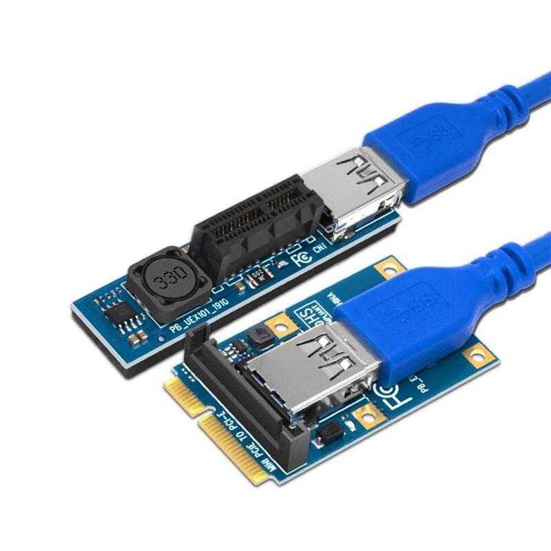 

Mini PCIE to PCI-E X1 Expansion Card PCI-E Riser Card SATA Power Connector USB3.0 Cable PCIE Extender