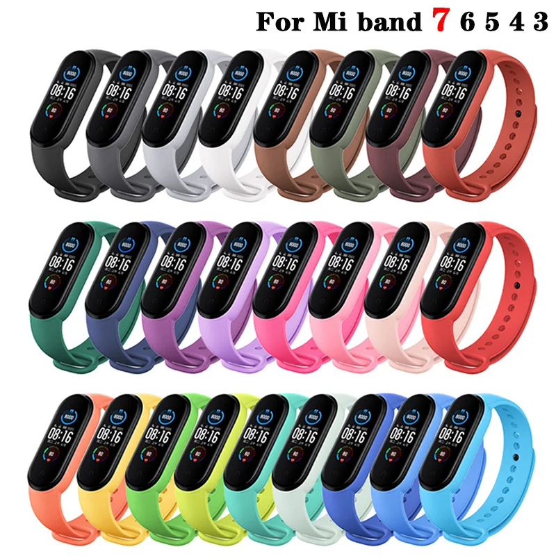 

Silicone Strap For Xiaomi Mi Band 7 6 5 Bracelet Wristband Sports Breathable Bracelet For Miband 5 4 3 Replacement Correa Strap