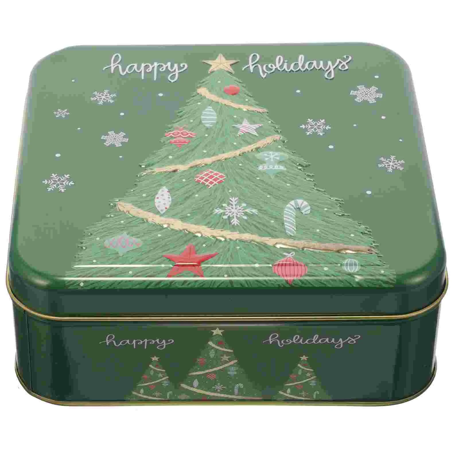 

Holiday Tin Box Festival Cookie Tin Christmas Treat Tin Gift Giving Tin Box
