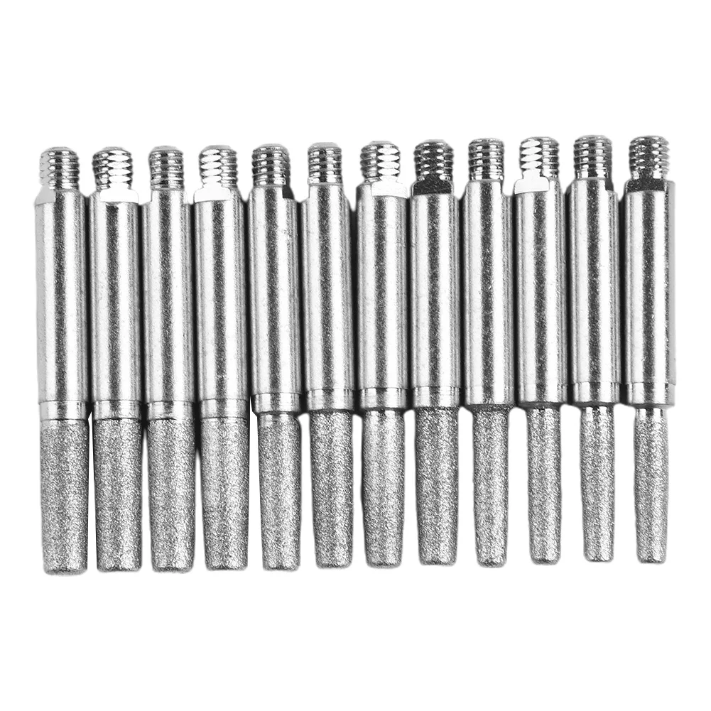 

12pcs Grinding Heads Gold Steel Sand Portable Hand Chain Grinder For Chainsaw Sharpening Jig Chainsaw Electric Engraving Cutter