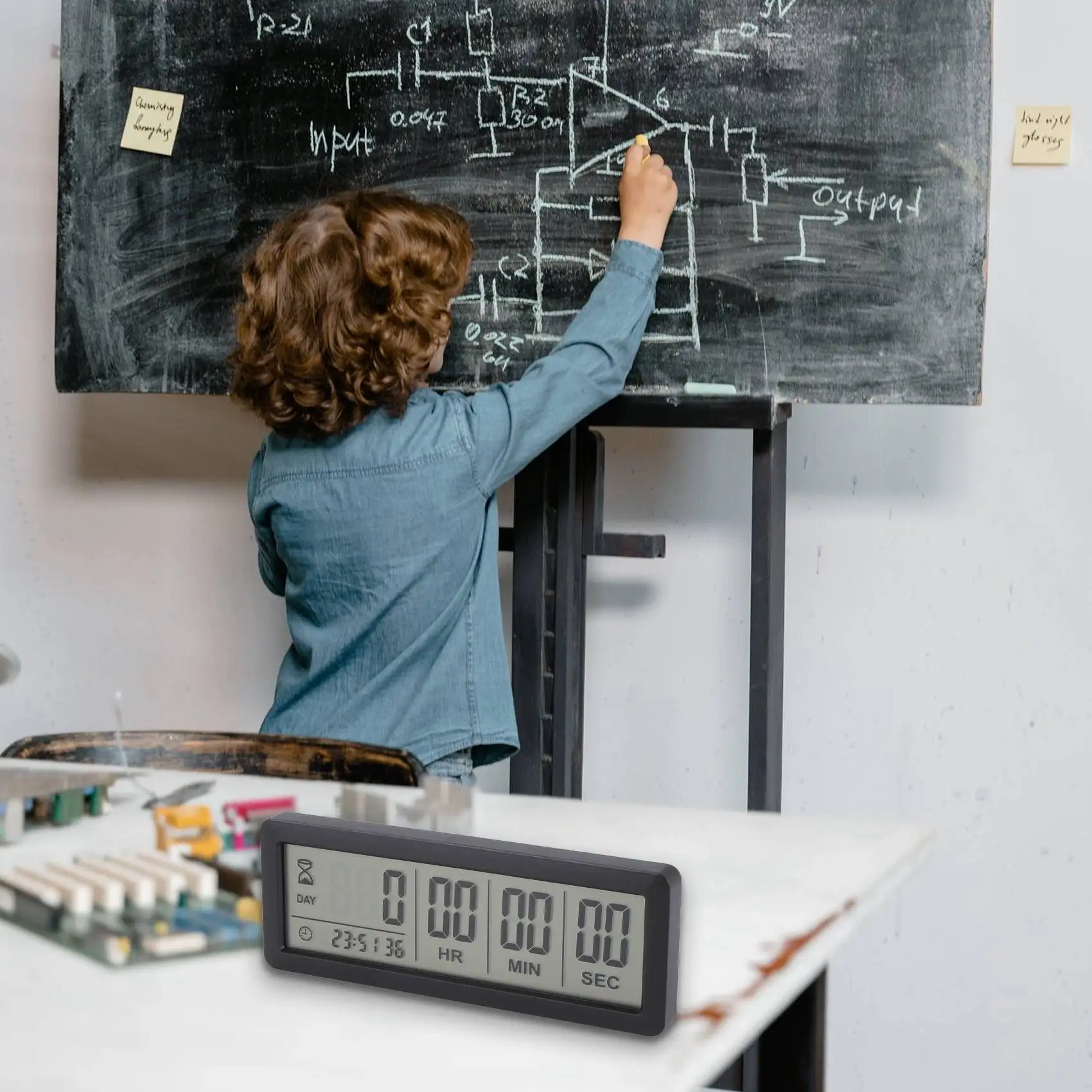 Большие цифровые часы с таймером обратного отсчета - 999 дней таймер для кухни