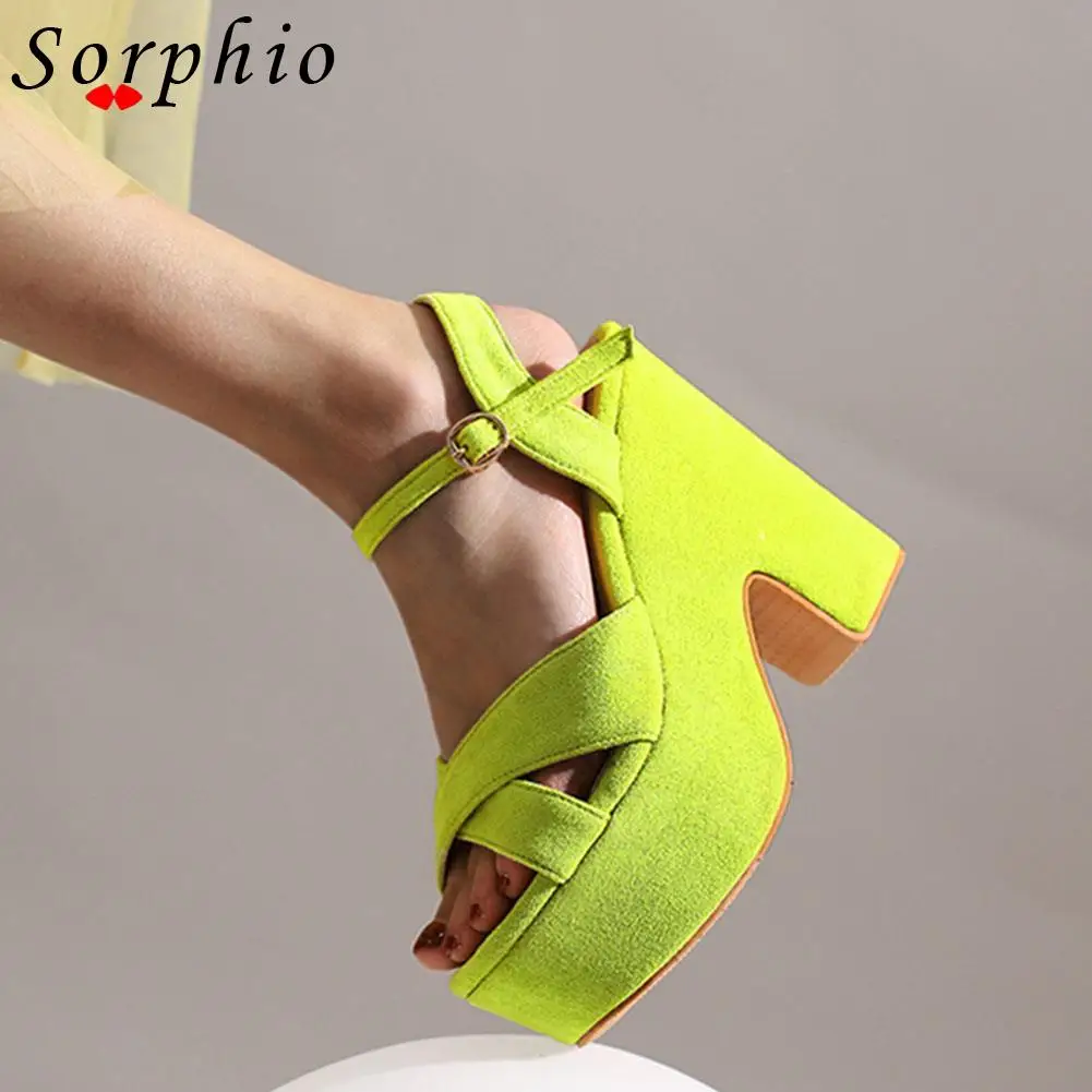 Сандалии женские на платформе босоножки массивном каблуке ремешок с пряжкой