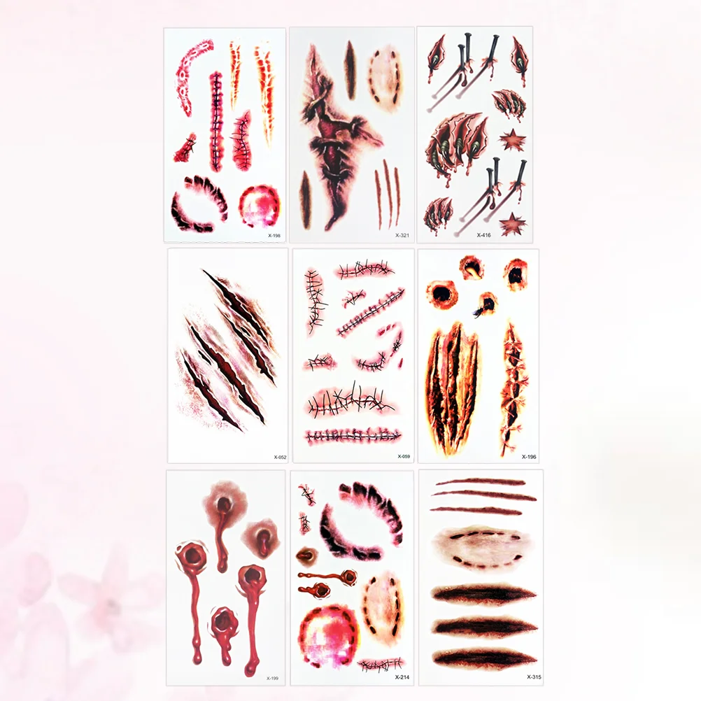 

Fashionable Party for Scar Sticker Body Sticker Stickers 9Pcs Sheets Stickers