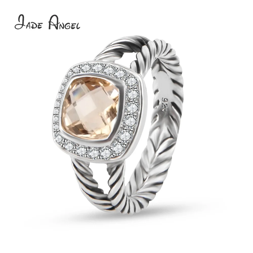 

JADE ANGEL Women's Ring Faux Morganite with Zircon Fashion Design Jewelry Ring