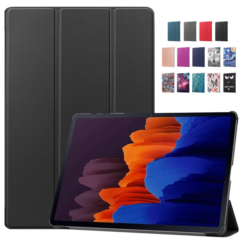 

For Samsung Galaxy Tab S7 Plus Case SM-T970 T975 PU Leahter Folding Stand for Funda Samsung Galaxy Tab S7 Plus S7+ Tablet Cover