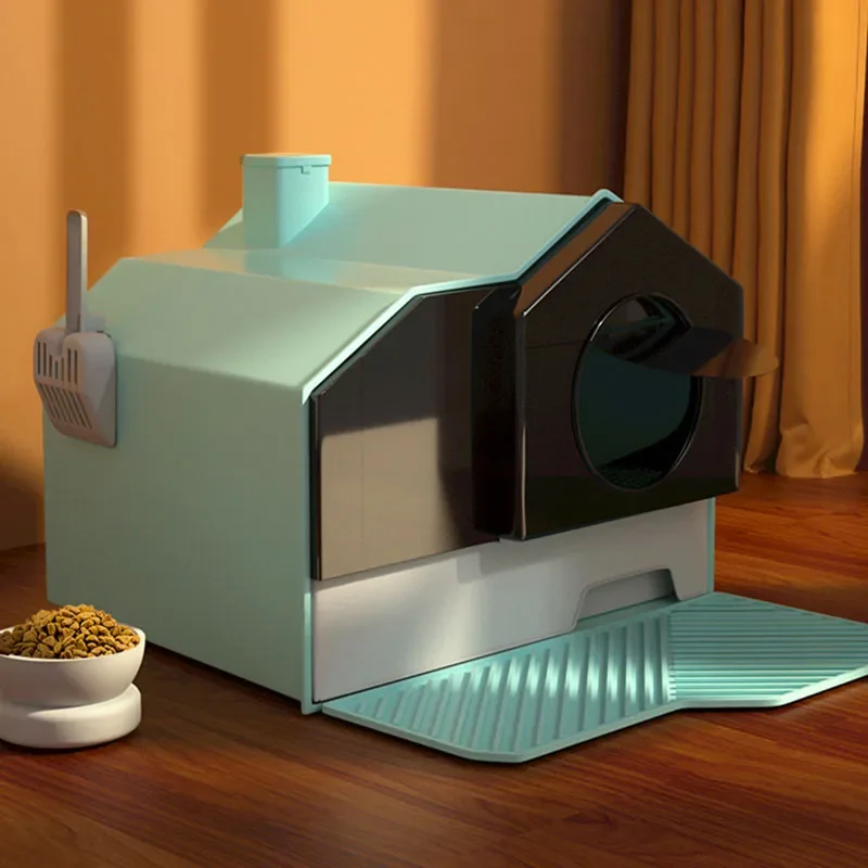 Закрытое подстилка для кошек туалета очень большой переносной поднос улицы