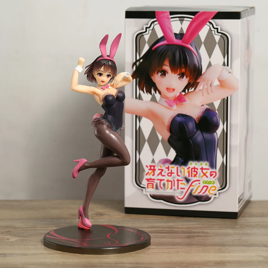 

23 см Saekano: Как выращивать скучную девушку Megumi Kato Bunny Ver. Фигурная кукла, Настольная игрушка из ПВХ, модель для колледжа