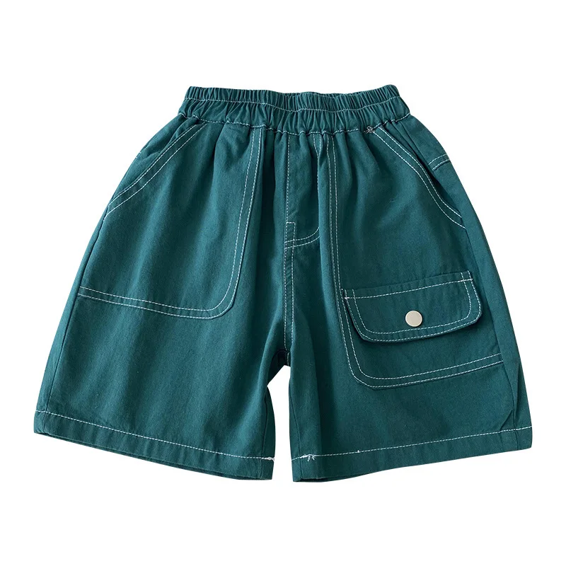 

2022 New Casual Boys Cargo Shorts Summer Children Clothing Solid Mid Trousers Korean Style Big Pocket Kids Short Pants for 2-8T