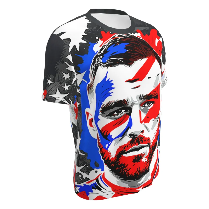 Футболка Travis Kelce на заказ с этикеткой имя номер модная футболка портретной игрой