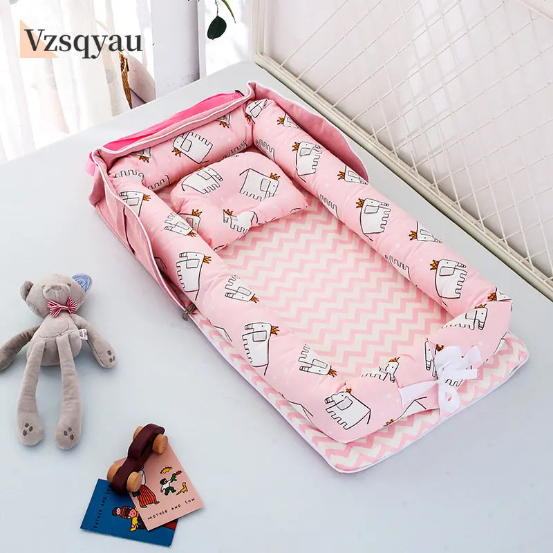 New Folding Baby Sleeping Nest Newborn Bed Crib Travel Playpen Mattress Child Toddler Playpens Photography Cama Bebe with Pillow