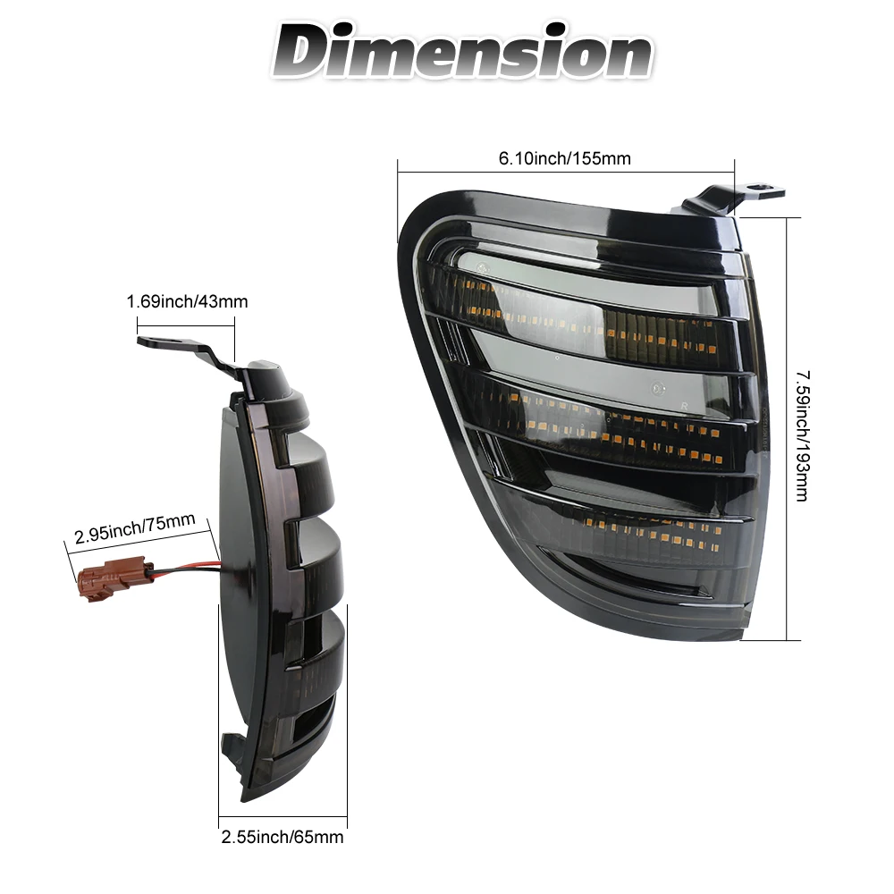 POVTOR светодиодный боковой габаритный фонарь передний угловой парковочный для Tacoma