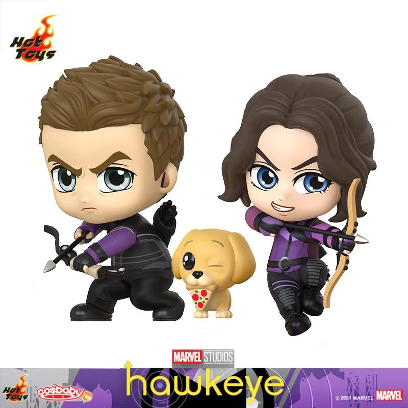 

Hot Toys Cosbaby Series Marvel Hawkeye Kate Bishop and Lucky Bobble Head Collectible figurines Anime Action Figure Model Toys