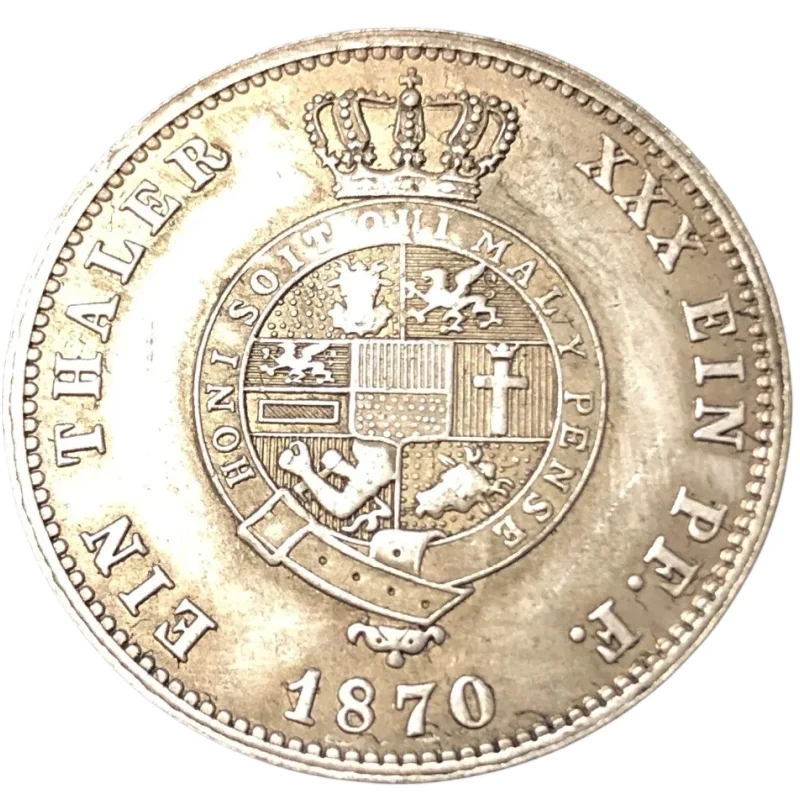 

Копия серебрянной монеты Мекленбург-Стрелиц 1870 года