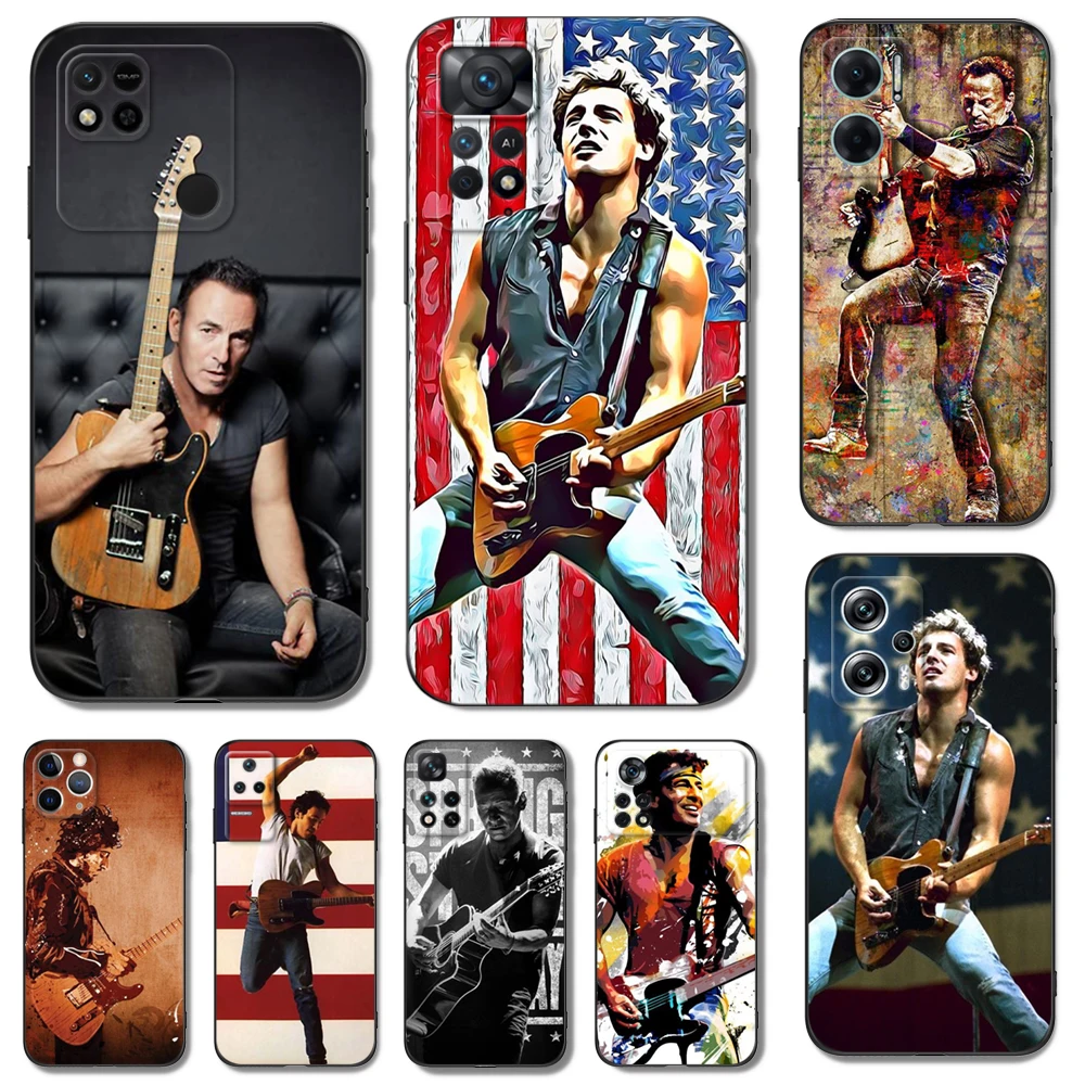 Черный чехол из ТПУ Для Xiaomi 12 12T lite S X 11lite NE 11i 11T Pro Redmi 10 10A 10C 4G фотогитара Брюса спрингстера