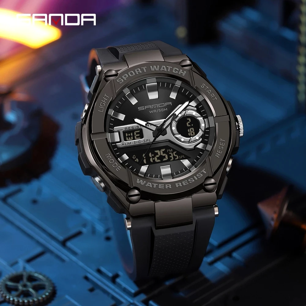 

SANDA 2023 Top Brand Men's Watches 5ATM Waterproof Sport Military Wristwatch Quartz Watch for Men Clock Relogio Masculino 3123