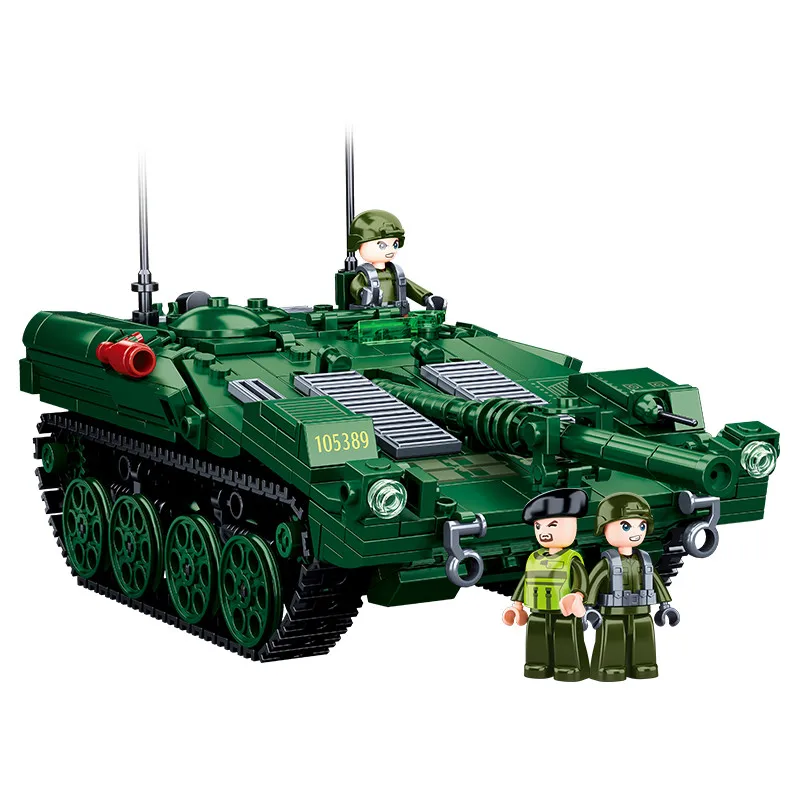

692PCS Military STRV103 Main Battle Tank Model Bricks Army Weapon MBT DIY Creative Building Blocks Educational Toys for Children