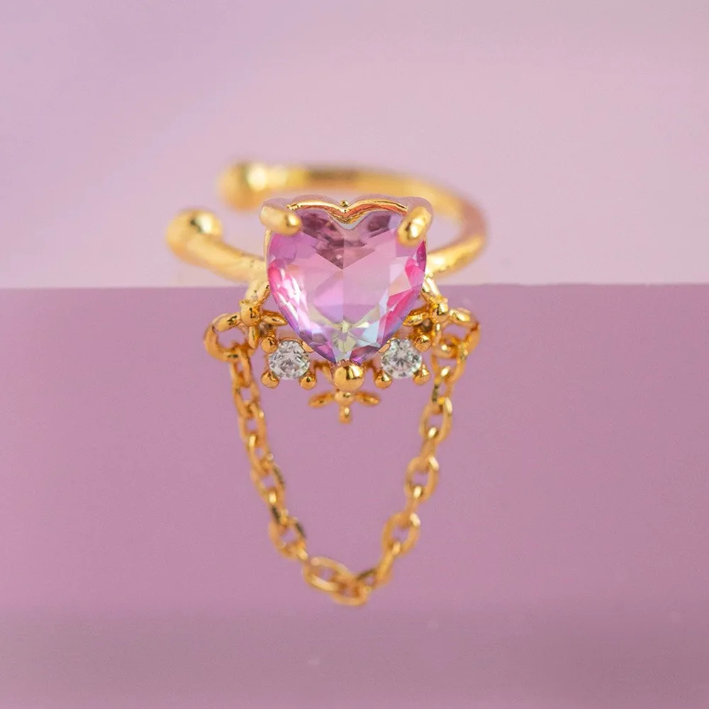 1 шт. новые серьги инкрустированные розовым Цирконом в Корейском стиле сердцем