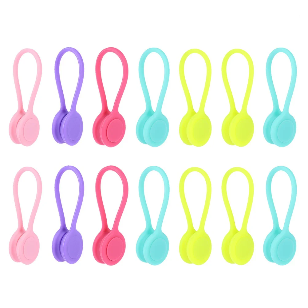 

14pcs Silicone Zip Tiess Headset Shape Cord Keeper Cable Management Earphone Cord Winder for Bundling Organizing (Mixed Color)