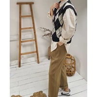 2022 women plaid sweater vest top y2k clothes warm pullover cardigan sleeveless jacket coats vintage korean fashion oem knitted