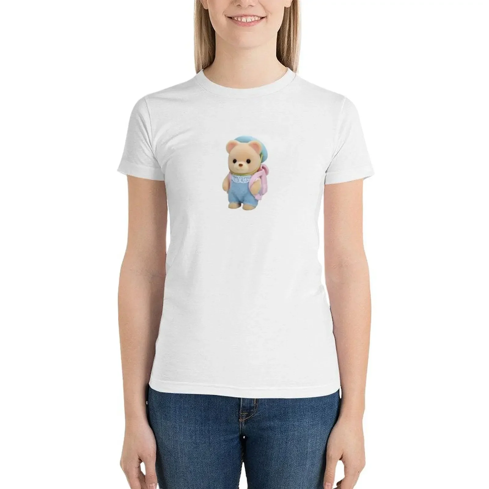 Футболка Calico Critters Bear с рюкзаком забавные футболки кавайная одежда топы для