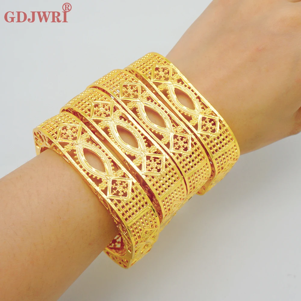 

Luxury Gold Color Bangles Dubai Ethiopian For Women Bangle Africa India Wedding Arab Charm Bracelet Jewelry Party Gift