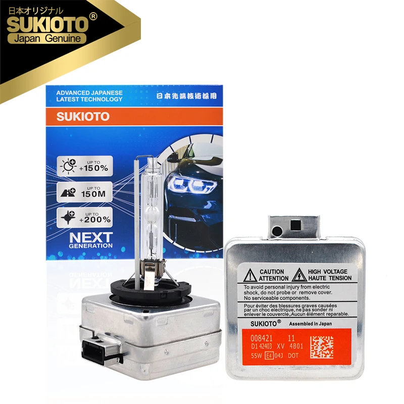 Оригинальная японская фара SUKIOTO 55 Вт D1S Xenon D1R HID 4300K 5000K 6000K 8000K 55W D3S D3R, сменная Автомобильная фара