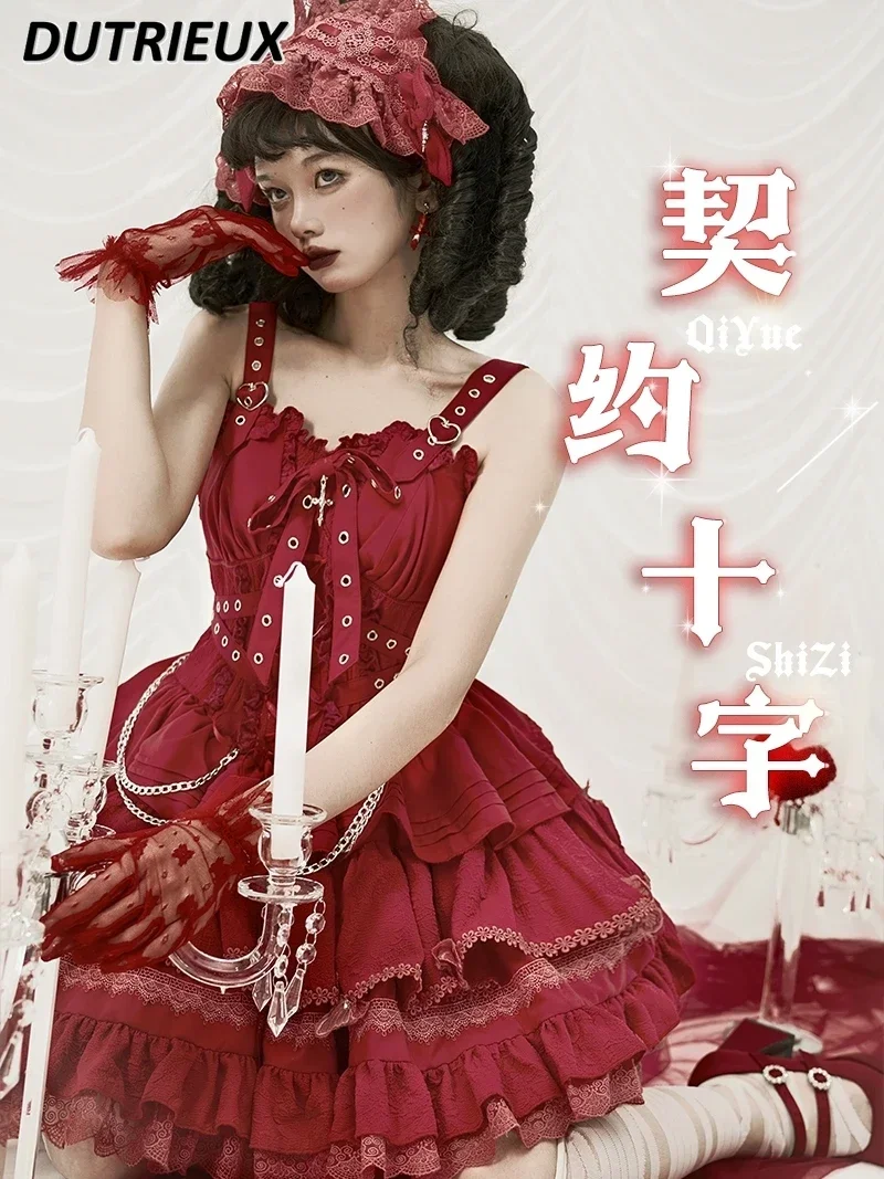 Повседневные милые однотонные женские короткие платья Jsk В Стиле Лолита модное