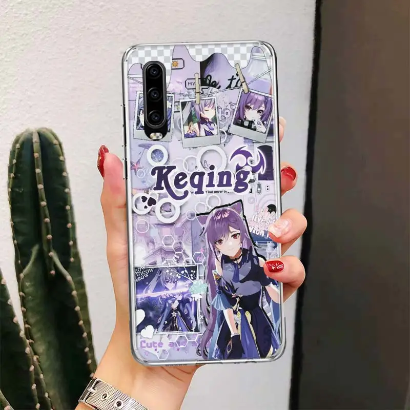 Ударопрочный чехол Keqing Genshin для телефона Huawei P30 P20 P40 P50 P10 Mate 40 30 10 20 Lite Pro