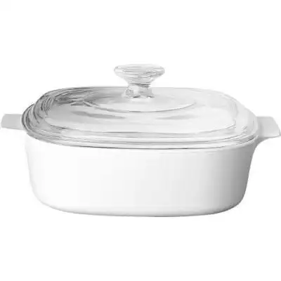 

Кастрюля Pyroceram, стеклянная крышка, белая, квадратная, 2,1 кварты/2 литра