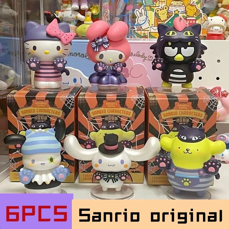 

Sanrio Naughty Alliance Series Action Figures Cinnamoroll Hellokitty Mymelody Kuromi Figurines Collection Pvc Model Dolls Toy
