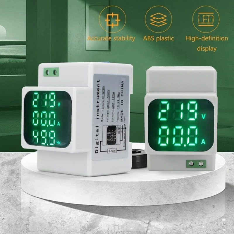 AC60-500V 1-100A Частотомер напряжения и тока на DIN-рейке Вольтметр Амперметр Прямая