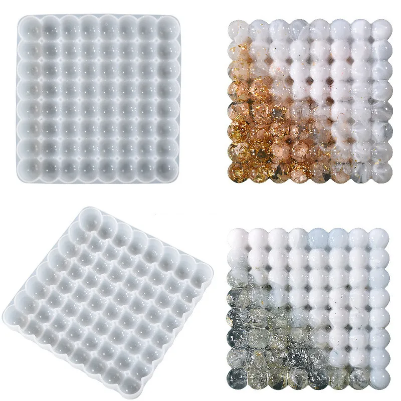 

New Round Bead Coaster Silicone Mold Gypsum Tray Coaster Desktop Art Ornament Handmade Home Decor Crafts Making Tools