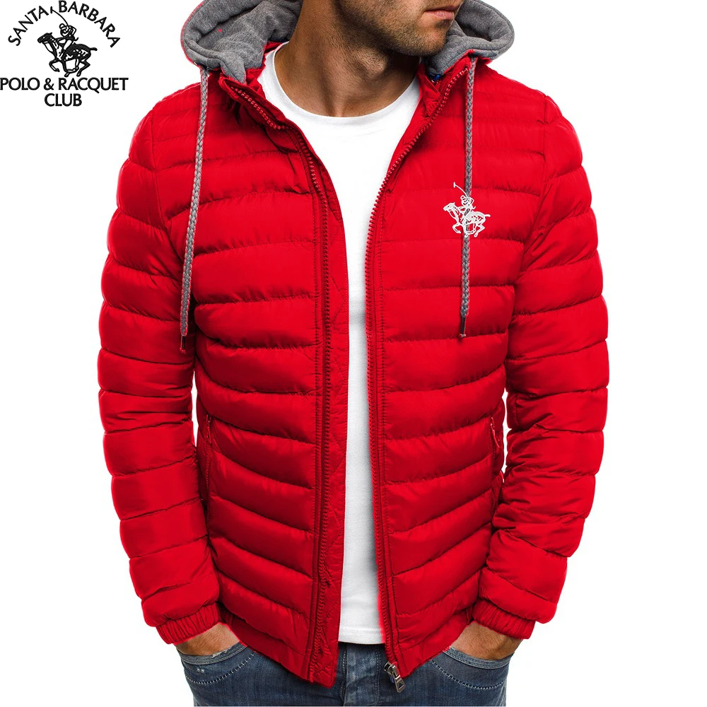 Фото SANTA BARBARA POLO &RACQUET 2525, новая мужская пуховая хлопковая куртка с капюшоном, ветрозащитное пальто-пуховик для повседневной носки №2