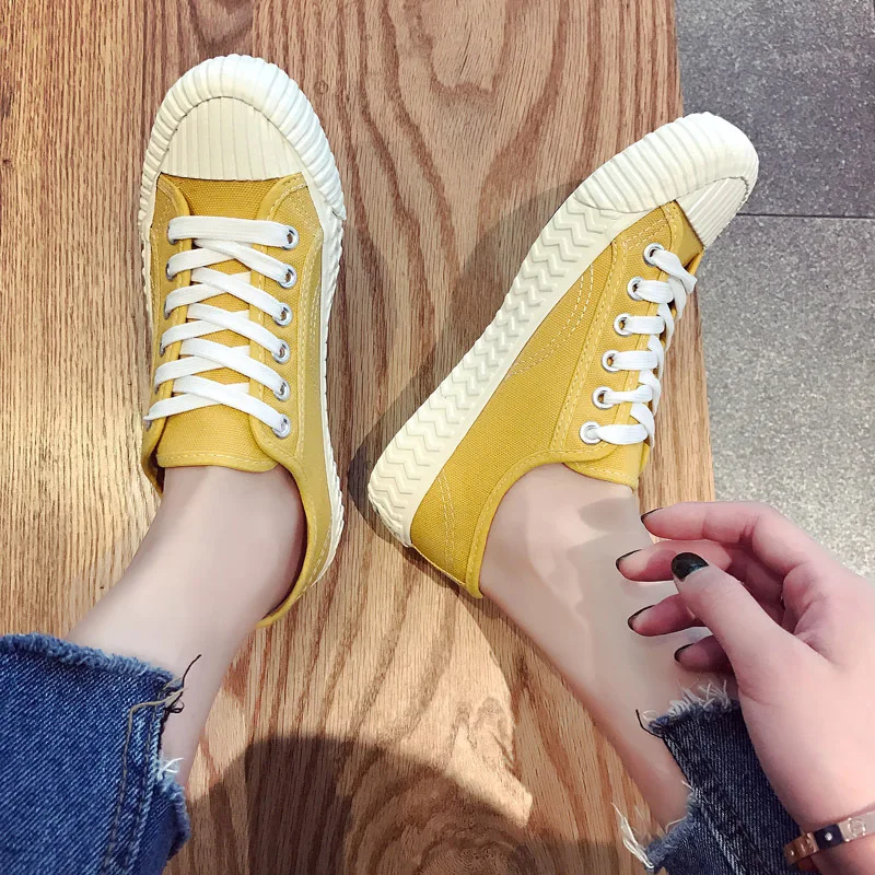 

Spring Autumn 2022 Women Canvas Shoes Classic Women's Vulcanize Shoes Fashion Sneakers Solid Low Cut Flats Shoes Woman Unisex