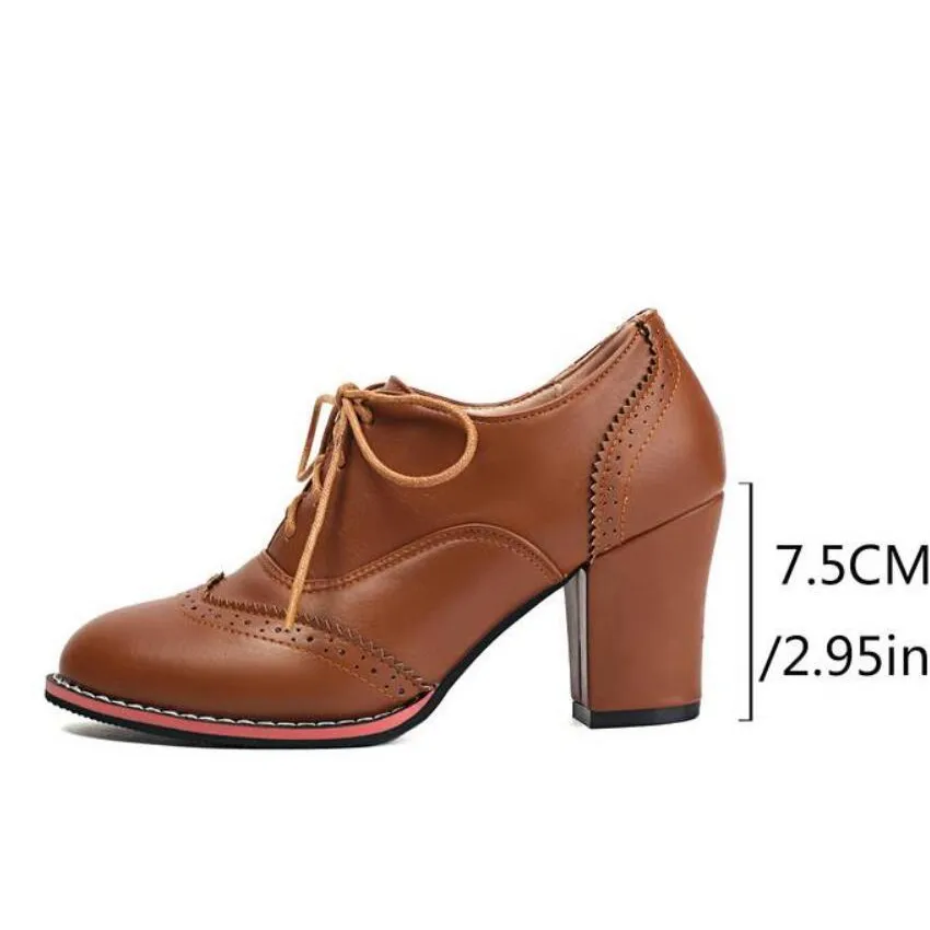 Бренд Girseaby 2025 Новые женские туфли-лодочки с круглым носком на массивном каблуке 7