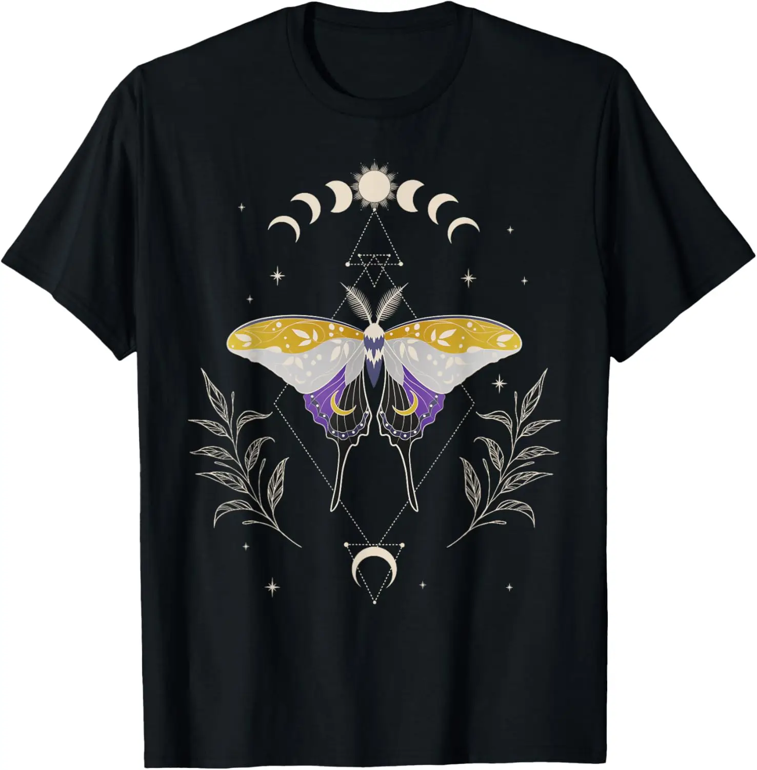 Небинарная футболка Luna Moth Cottagecore LGBT Pride с флагом-трансгендером