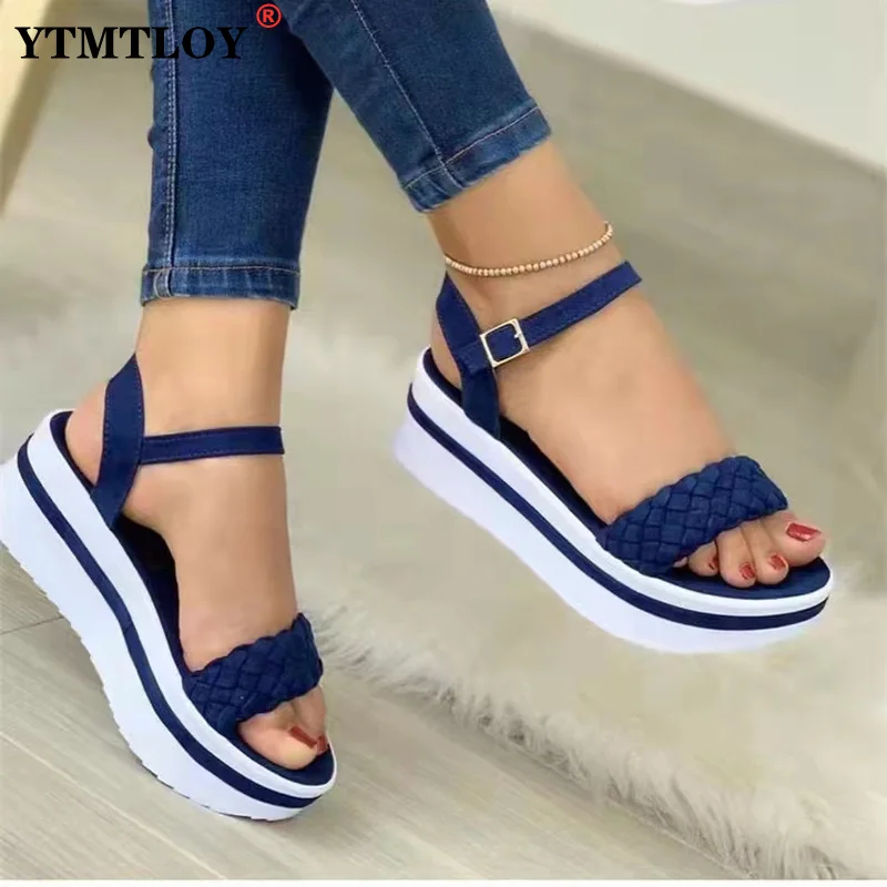 

Сандалии женские спортивные на платформе, шлепанцы для ходьбы и бега, повседневная Дизайнерская обувь, плоская подошва, большие размеры, ле...